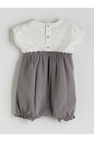 LC Waikiki Crew Neck Baby Girl Combed Cotton Jumpsuit