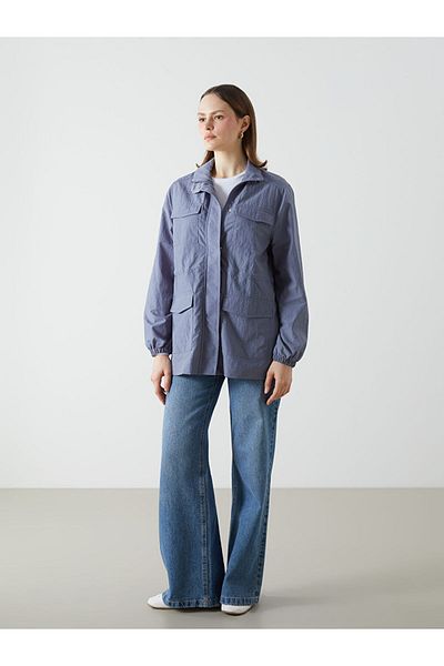 LC Waikiki Women's Raincoat with Stand Collar