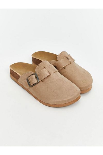 LC Waikiki Lcw Steps Brown Suede Look Girls' House Slippers