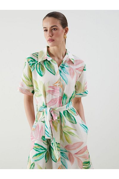 LC Waikiki Lcw Floral Shirt Dress