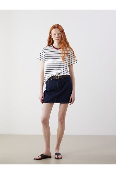 LC Waikiki Tricou de damă cu dungi cu gât