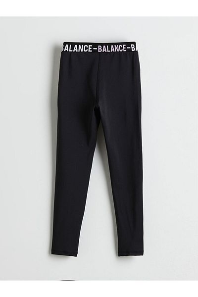 LC Waikiki Black Printed Girl's Long Leggings