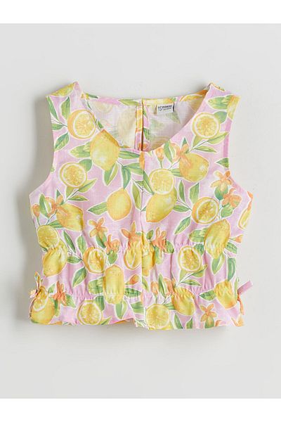 LC Waikiki New Season V Neck Girls Crop Blouse - S5Gc73Z4