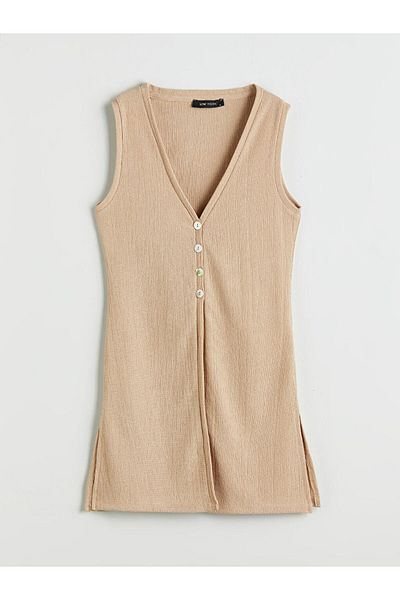 LC Waikiki V-Neck Textured Women's Vest