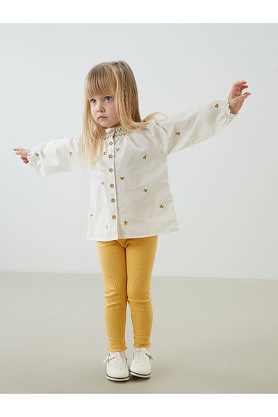 LC Waikiki Crew Neck Floral Baby Girl Shirt and Leggings 2Pcs