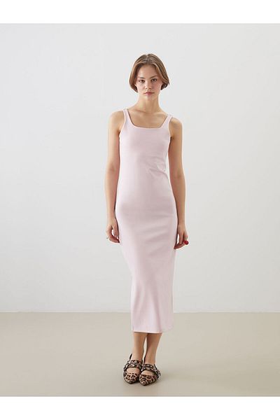 LC Waikiki Φόρεμα XSIDE Ροζ Bodycon με λαιμόκοψη