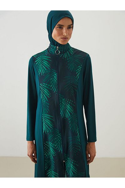LC Waikiki New Season Stand Collar Floral Women's Hijab Swimsuit Set - S5I643Z8
