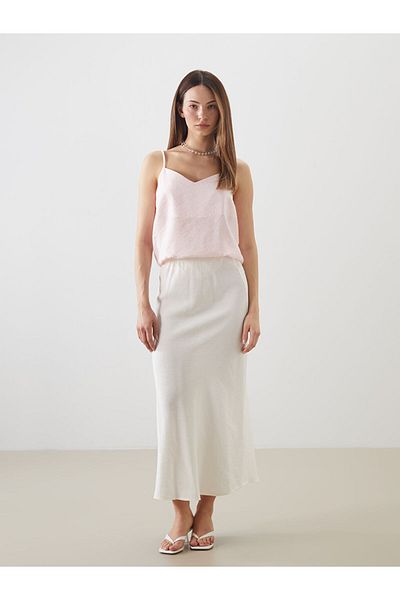 LC Waikiki Pink V-Neck Modal Blend Blouse