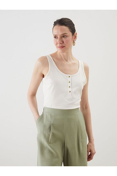 LC Waikiki Brown U-Neck Textured Women's Undershirt