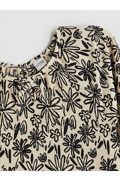 LC Waikiki Crew Neck Floral Girl's Dress