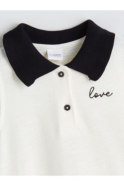 LC Waikiki Lcw Polo Collar Embroidery Girl's Dress Fast Fashion