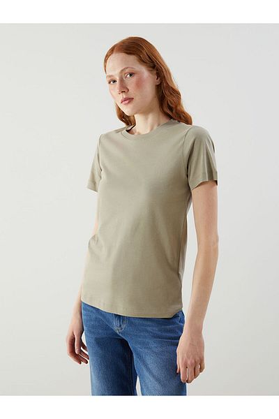 LC Waikiki Khaki Crew Neck Women's T-Shirt