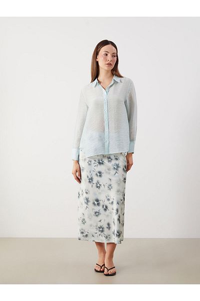 LC Waikiki Beige Oversize Women's Shirt