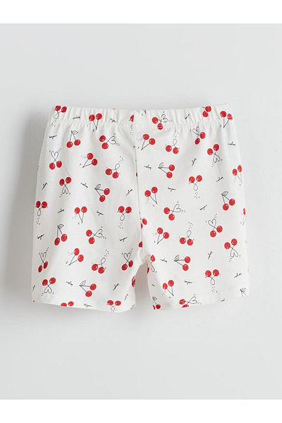 LC Waikiki New Season Printed Girls' Shorts with Elastic Waist - S5Cr14Z1