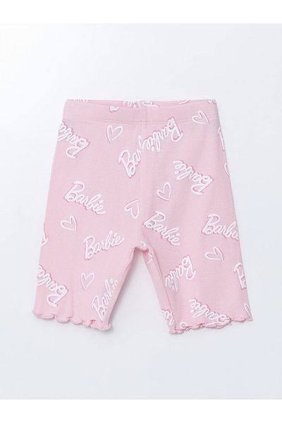 LC Waikiki Barbie Printed Girls' Leggings with Elastic Waist
