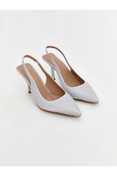 LC Waikiki Koor Gray Stone Pointed Toe Women's Heeled Shoes