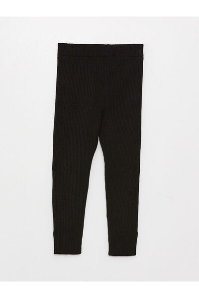 LC Waikiki Black Elastic Waist Soft Textured Girls' Knitwear Tights