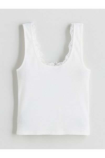 LC Waikiki U-Neck Lace Detailed Women's Athlete