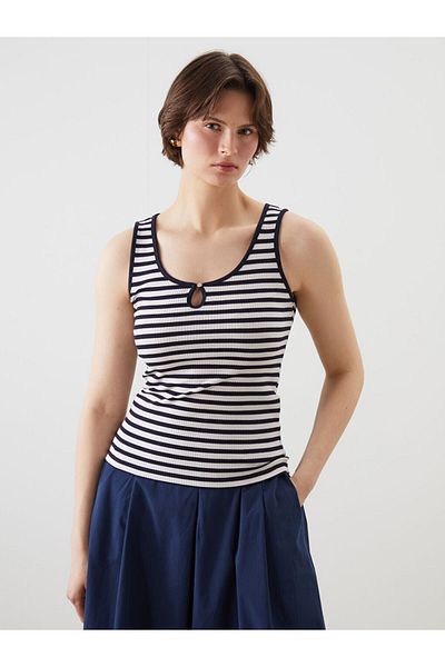 LC Waikiki U Collar Striped Women's Tank Top