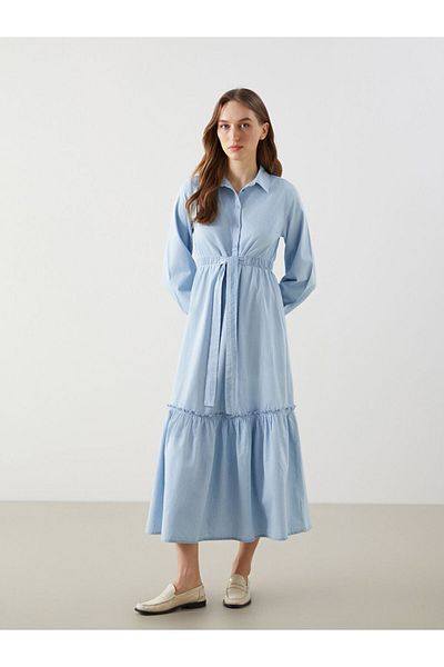 LC Waikiki New Season Shirt Collar Women's Jean Dress - S5H766Z8
