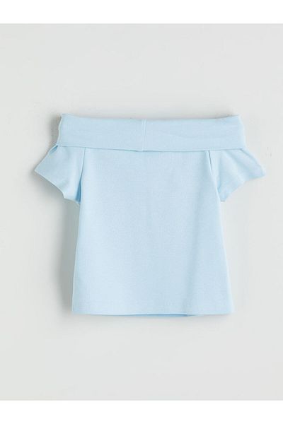LC Waikiki Tricou crop pentru fete LCW cu decolteu barcă