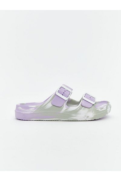LC Waikiki Lcw Steps Lilac Double Striped Women's Slippers