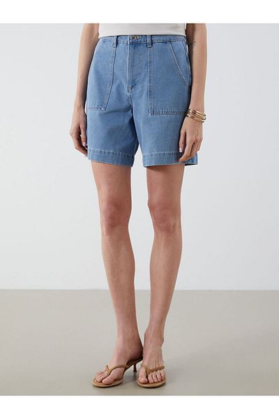 LC Waikiki Jeans Indigo Bermuda Fit Women's Jean Shorts