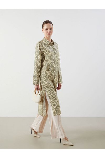 LC Waikiki Green Patterned Women's Shirt Tunic