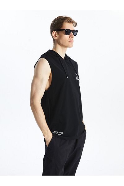 LC Waikiki Hooded Printed Jersey Men's Sleeveless T-shirt