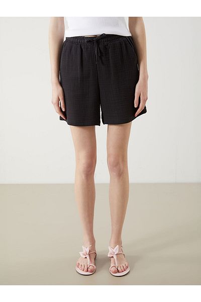 LC Waikiki Textured Women's Shorts with Elastic Waist