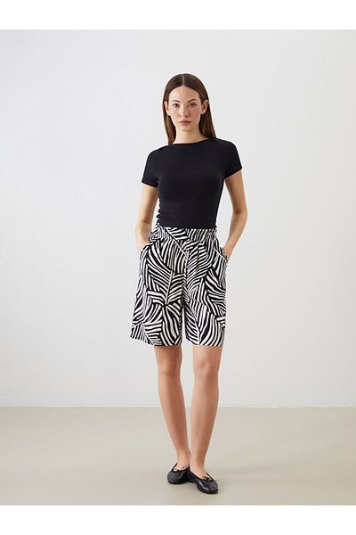 LC Waikiki New Season Patterned Women's Shorts with Elastic Waist - S5Nh85Z8