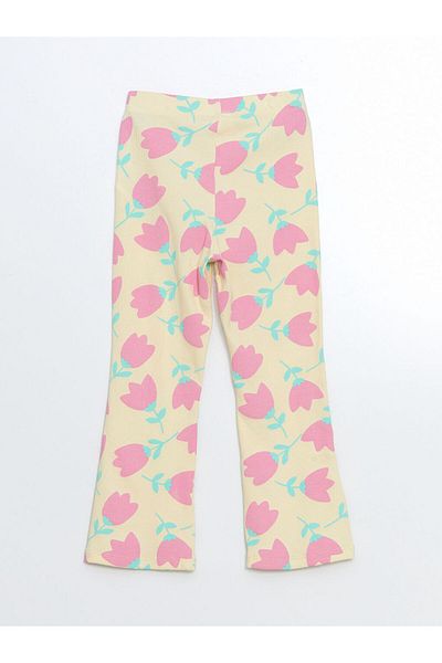 LC Waikiki Elastic Waist Floral Spanish Leg Girl's Tights
