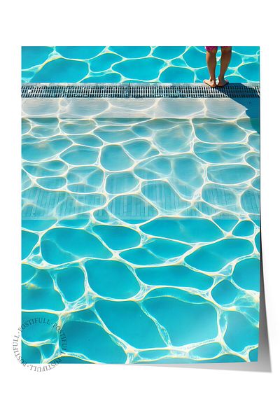 Postifull Frameless Wall Poster, Swimming Pool, Photo, Blue Color Poster, 2025 Summer Selection, No:109726