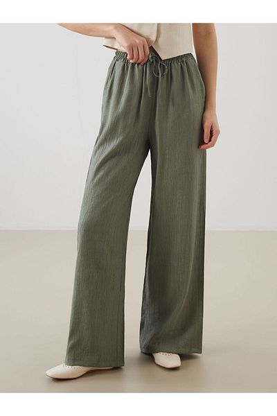 LC Waikiki Wide Leg Women's Trousers with Elastic Waist