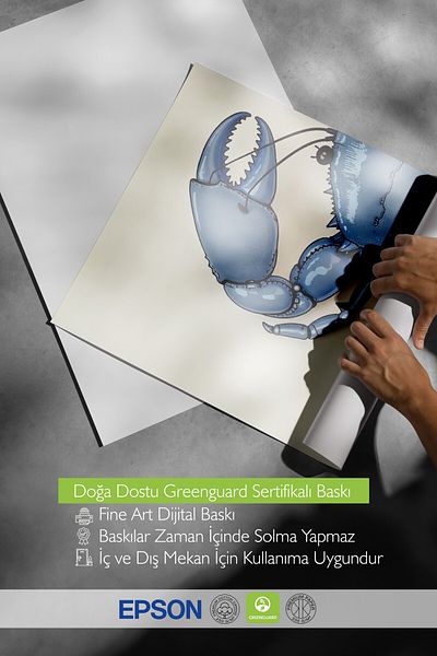 Postifull Frameless Wall Poster, Crab, Illustration, Blue Color Poster, 2025 Summer Selection, No:109573