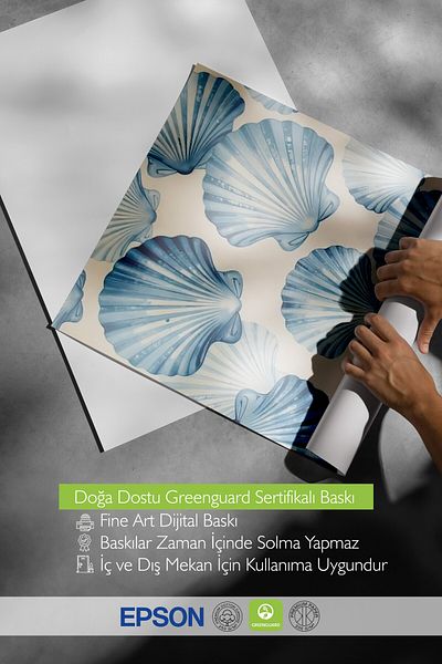 Postifull Frameless Wall Poster, Seashells, Illustration, Blue Color Poster, 2025 Summer Selection, No:1096