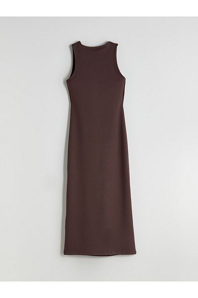 LC Waikiki Xside Brown Crew Neck Bodycon Dress