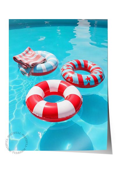 Postifull Frameless Wall Poster, Sea Ring, Photo, Red Color Poster, 2025 Summer Selection, No:109646