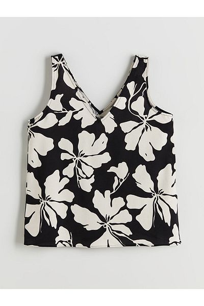 LC Waikiki V Neck Floral Linen Blend Blouse