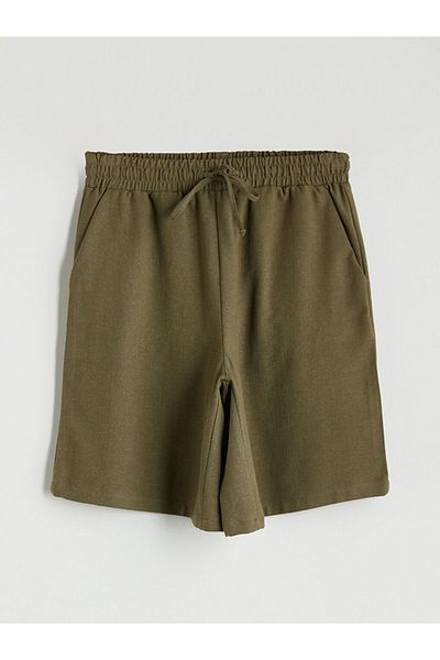 LC Waikiki Quality Parts from Celebi Store |   Women's Shorts with Elastic Waist and Linen Blend