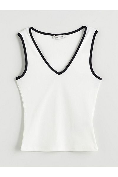 LC Waikiki V-Neck Textured Women's Tank Top