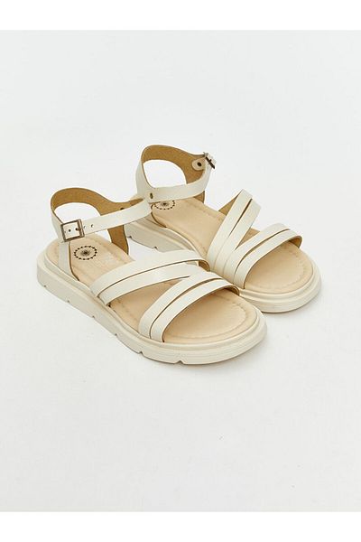 LC Waikiki Koor Beige Leather Look Women's Sandals