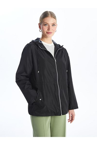 LC Waikiki Women's Hooded Plain Raincoat