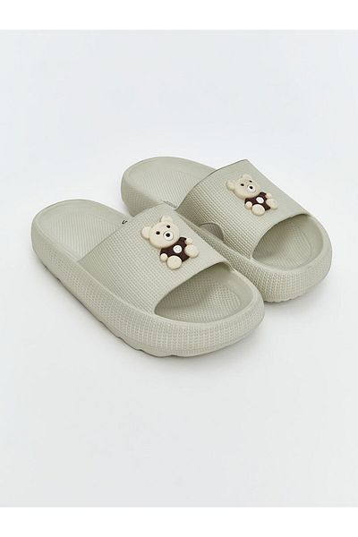 LC Waikiki Bear Printed Girl's Slippers