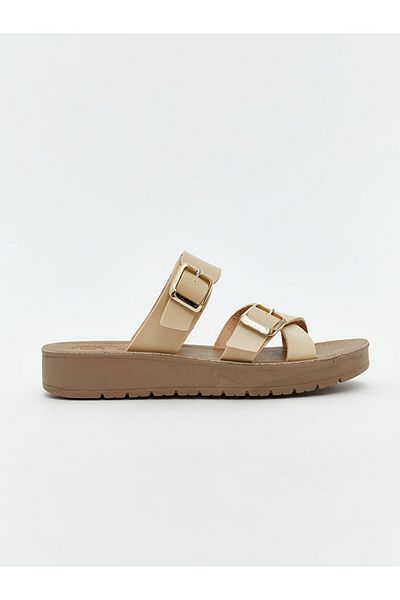 LC Waikiki Lcw Steps Beige Cross Strap Women's Slippers