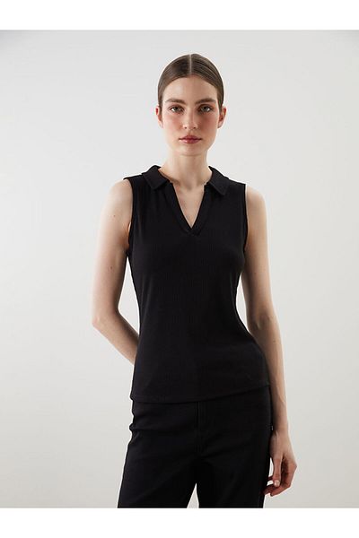 LC Waikiki Black Polo Neck Women's Tank Top