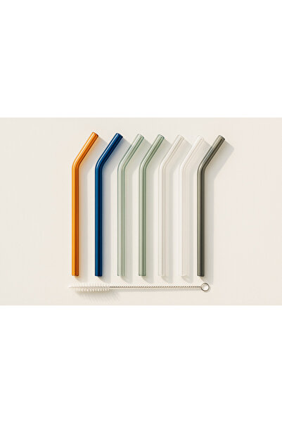 aknhobi 6' lı Renkli Cam Pipet ve Temizleme Fırçası