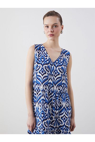 LC Waikiki Rochie cu imprimeu cu decolteu în V sezon nou - S5LL84Z8