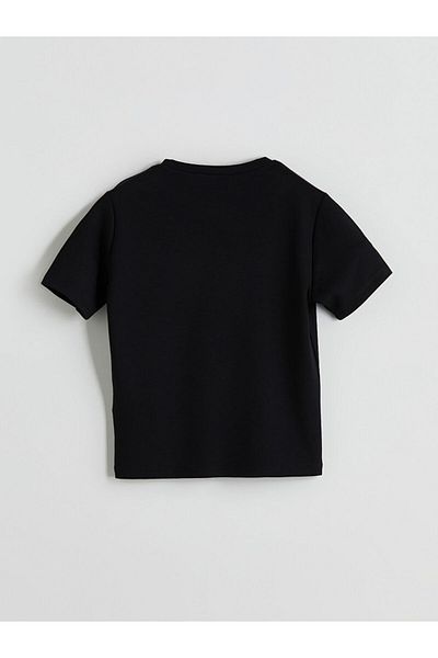 LC Waikiki Γυναικείο T-Shirt με λαιμόκοψη με πέτρες