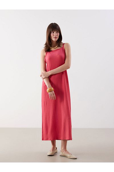 LC Waikiki New Season Square Neck Textured Dress - S5Nq80Z8